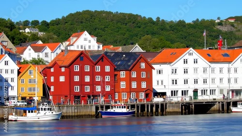 Colorful Waterfront of Trondheim, Norway