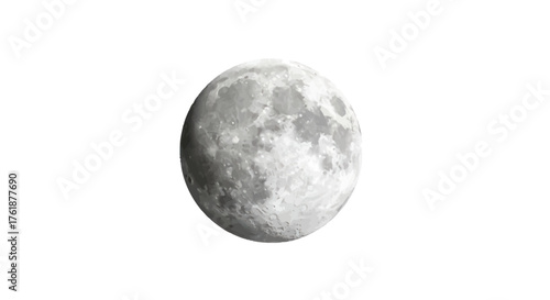 Full Moon with Visible Craters and Surface Texture.