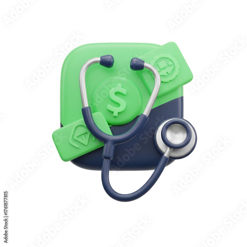 Healthcare finance icon isolated on transparent background, representing medical expenses