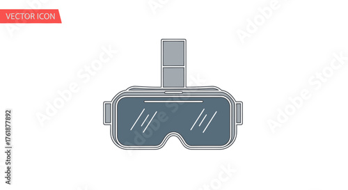 Vector Illustration of Modern Virtual Reality Headset.