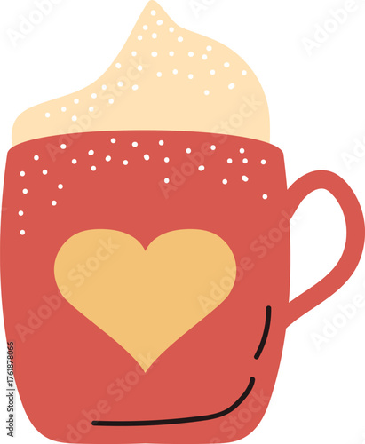 Cozy mug with heart and whipped cream