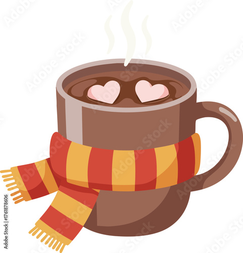 Steaming mug of cocoa with marshmallows
