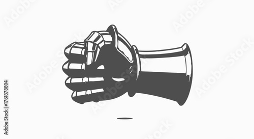 Mechanical Hand Giving Thumbs Up Gesture Illustration.