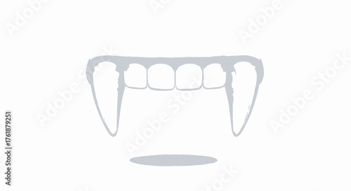 Realistic Vampire Fangs with Shadow Detail.