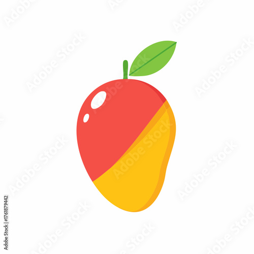 Cartoon Mango Illustration with Vibrant Colors and Playful Design