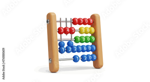 Colorful Wooden Abacus for Early Childhood Education and Counting.