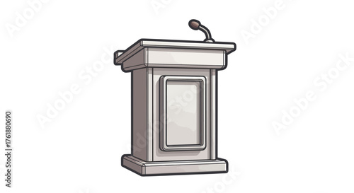 Podium with Microphone: A Simple Illustration of a Public Speaking Stand.