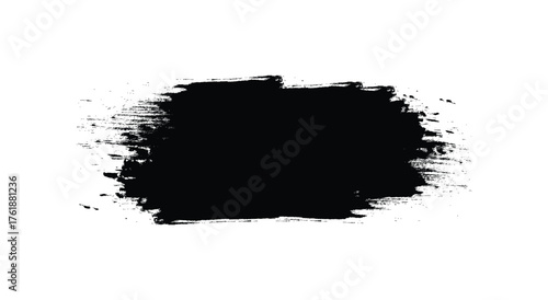 Black Grunge Paint Brush Stroke Rectangle Shape for Texture, Background, and Artistic Element Vector