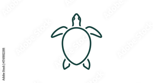 Simple Line Drawing of a Sea Turtle.