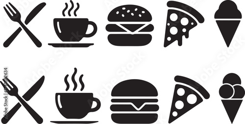 Food and Drink Icons in Minimal Style