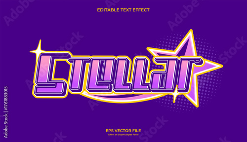 decorative y2k stellar editable text effect design