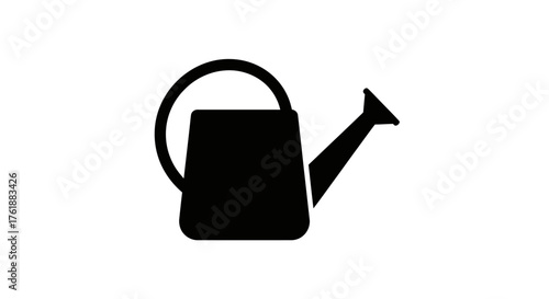 Black Silhouette of a Classic Watering Can.