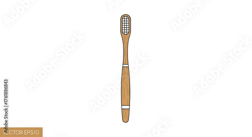 A classic wooden toothbrush with a textured bristle head and a simple handle design.
