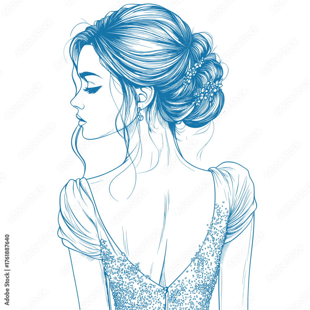 Naklejka premium minimal outline vector illustration of elegant sequined top