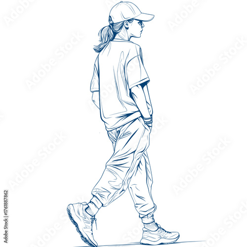playful doodle vector drawing of casual wear for a weekend road trip