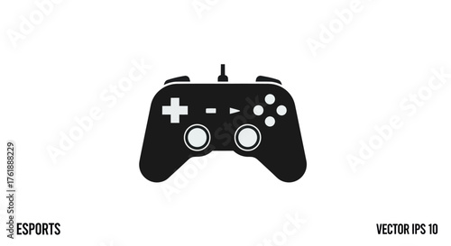 Black Video Game Controller with Buttons and Joysticks.