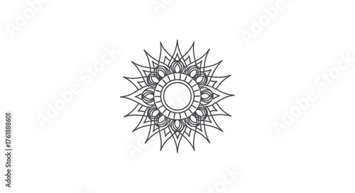 Intricate Geometric Mandala Design with Radial Symmetry.