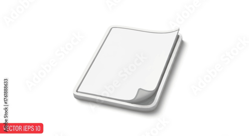 Blank white paper document with a curled corner.