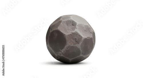 Rough Textured Grey Faceted Spherical Object.