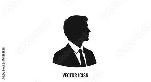 Professional Mans Head and Shoulders Silhouette Profile.