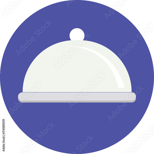 Cloche Icon – Rounded Line Style Food Cover and Dining Vector