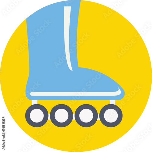 Skates Icon – Rounded Line Style Roller and Ice Skating Vector
