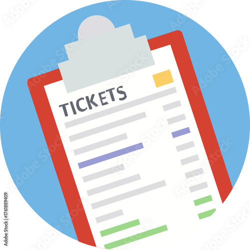 Ticket Icon – Rounded Line Style Event and Admission Pass Vector