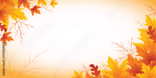 Autumn leaves frame seasonal background