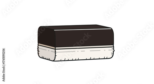 Black and White Rectangular Eraser with Textured Bottom.
