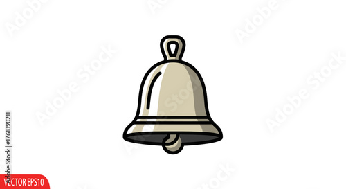 Simple Cartoon Illustration of a Silver Bell.