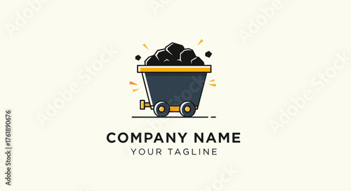 Mining cart filled with coal for industrial purposes.