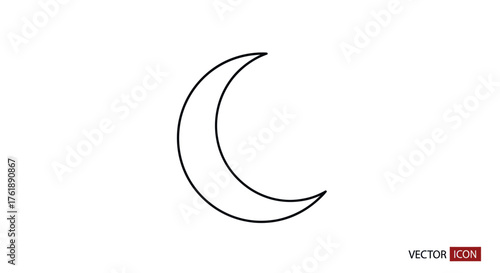 Crescent Moon Outline: Simple Celestial Shape.