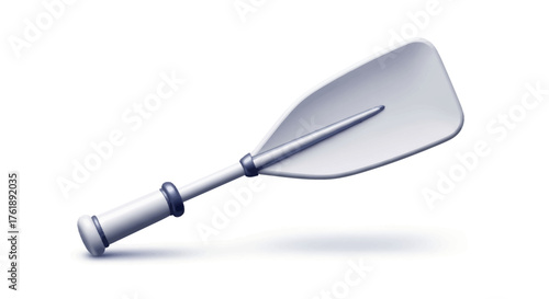 A single clean white oar with a silver band detail.