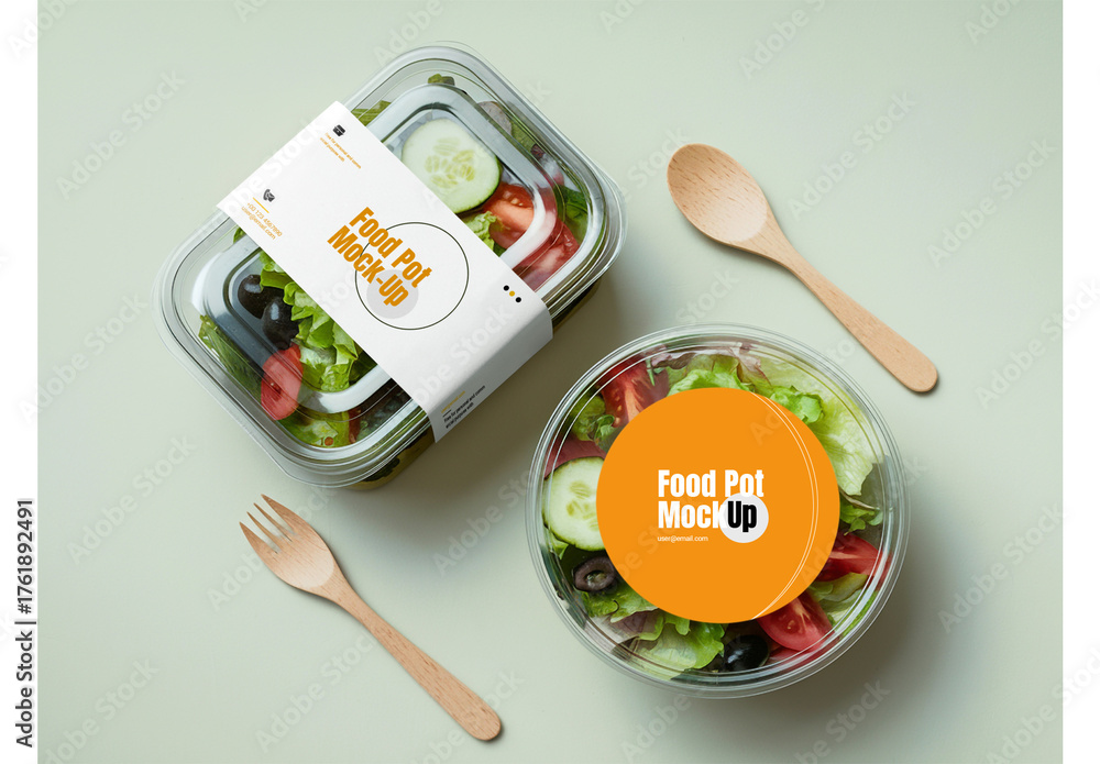 Plastic Food Container Mockup Design Stock Template | Adobe Stock