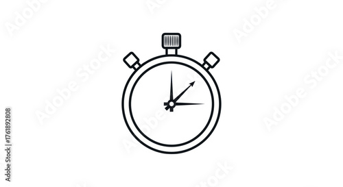 Classic Stopwatch Icon with Analog Dial and Push Buttons.