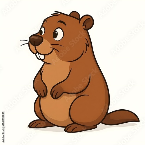 마멋, 좌측면, 애니메이션 아트, jpeg (Marmot, left side view, animation art, jpeg)