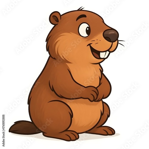 마멋, 우측면, 애니메이션 아트, jpeg (Marmot, right side view, animation art, jpeg)