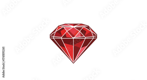 Sparkling Red Gemstone with Faceted Cut and Brilliant Shine.