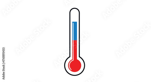 Red and Blue Liquid Thermometer Measuring Temperature.