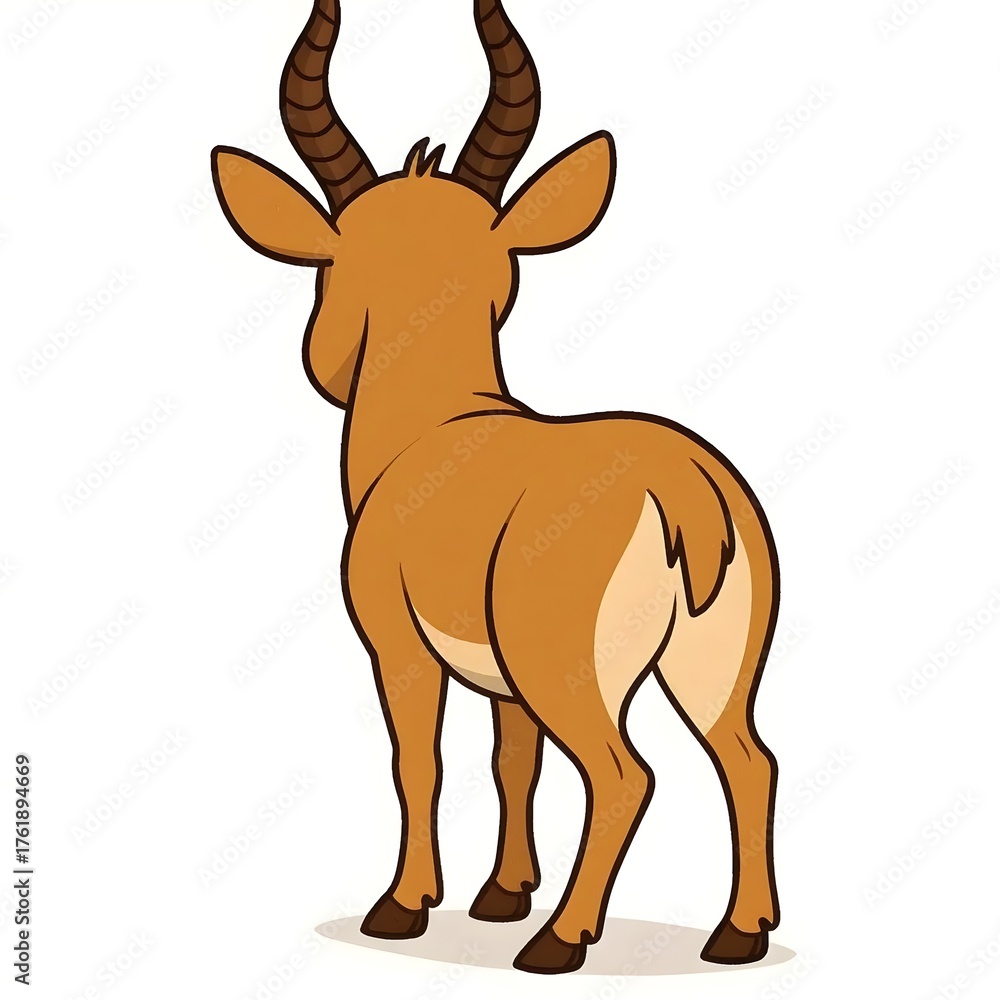 Fototapeta premium 사이가, 뒷부분, 애니메이션 아트, jpeg (Saiga antelope, back view, animation art, jpeg)