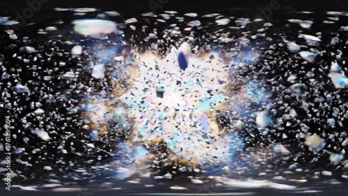 Glowing Crystalline Star Formation and Explosion Sequence.