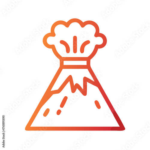 Volcano Eruption Icon or Cartoon Illustration