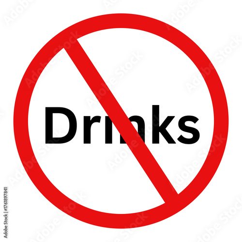 Free Download No Drinks Allowed Prohibition Sign | Food and Beverage Restriction Warning Symbol - GFXLoad