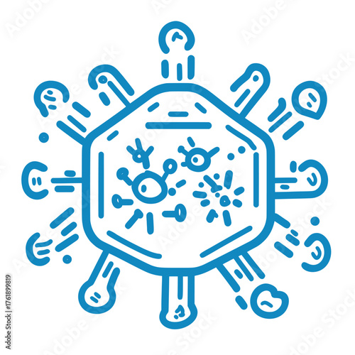 simple flat design illustration of malware warning message