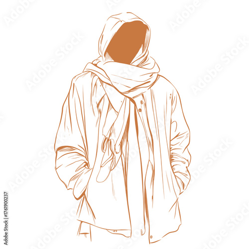 simple modern concept illustration of layered outerwear