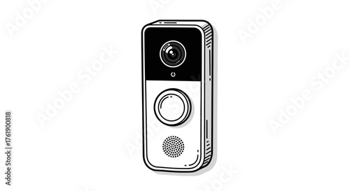 Smart Doorbell Camera with Button and Speaker.