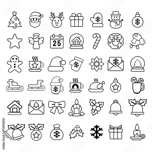 The  Christmas icon for Holiday or celebration concept.