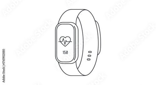 Modern Smartwatch Displaying Heart Rate and Pulse Data.