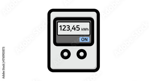 Digital Electricity Meter Displaying Kilowatt-Hours Consumption.