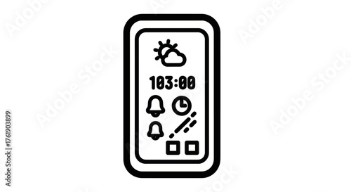 Digital Smartwatch Displaying Time Weather and Notifications.
